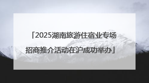 2025湖南旅游住宿业专场招商推介活动在沪成功举办