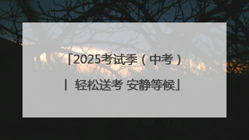 2025考试季（中考）丨 轻松送考 安静等候